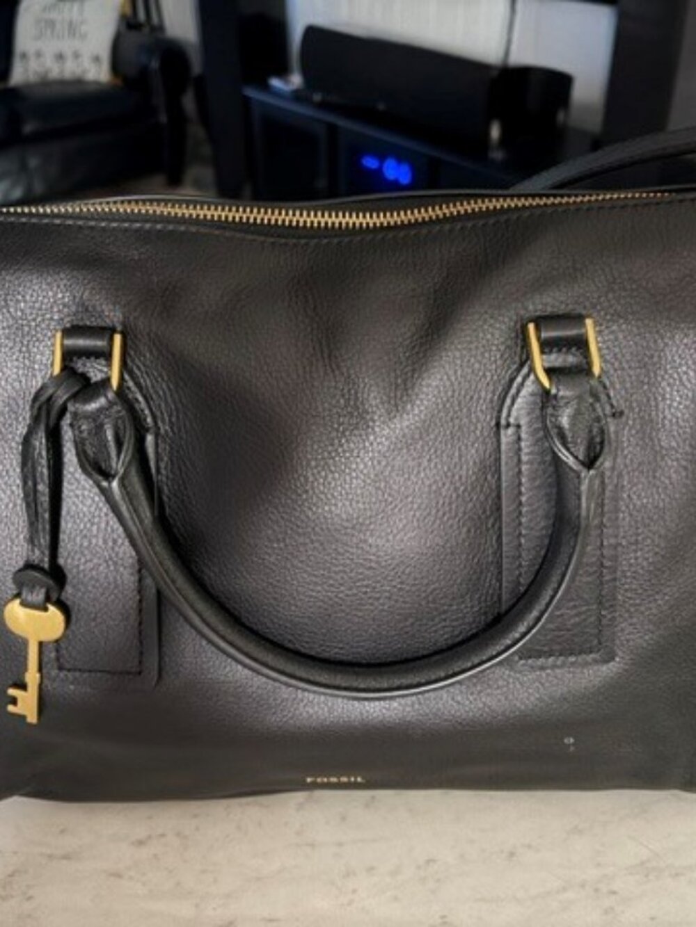 Fossil black satchel